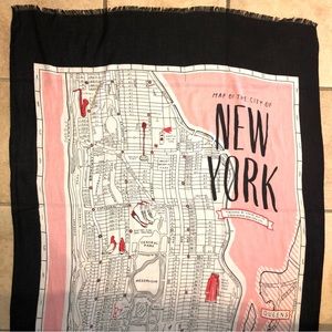 Extra Long Kate Spade New York Map Scarf Vintage Style